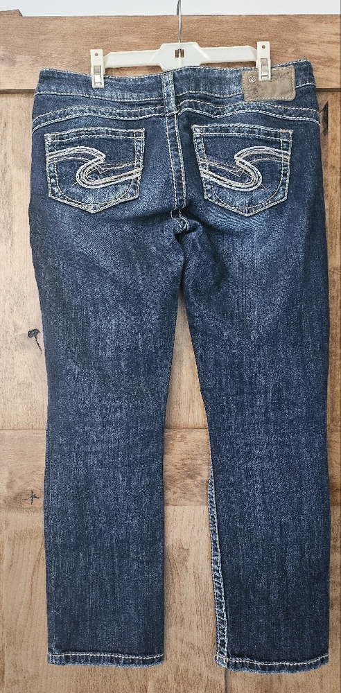 Silver cropped jeans